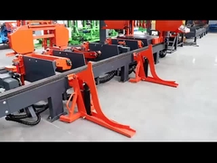 hydraulische bandzaagmachine met houtdraaier en laadmachine