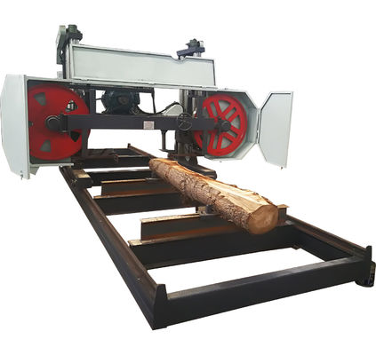 Large Horizontal Diesel Powered Log Cutting Band Sawmill Automatic Operation