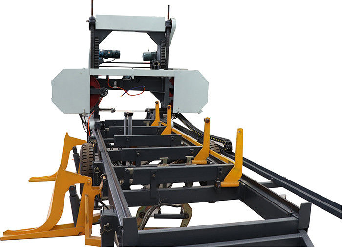 Mobile Portable Bandsaw Sawmill,Hydraulic Automatic Horizontal Log Band Saw with hydraulic clamp