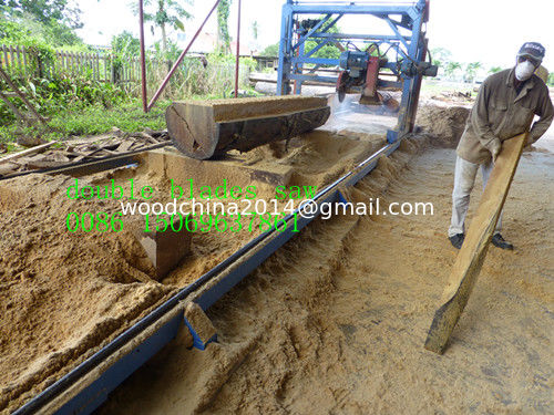 380v Double Saw Blade Angle Portable Swing Blade Sawmill DS 2000 Te koop