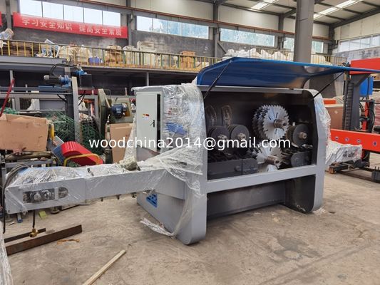 Industriële houtblokken Meerdere automatische rechte lijn gang log hout snijden Multi Blade Rip zag machine