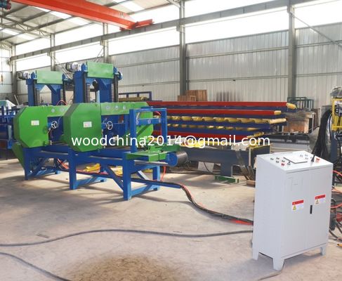 Automatische Verticale Twin Blade Saw Bandsaw Mill Machine Voor Houtbewerkingsmachines Zaagmolen