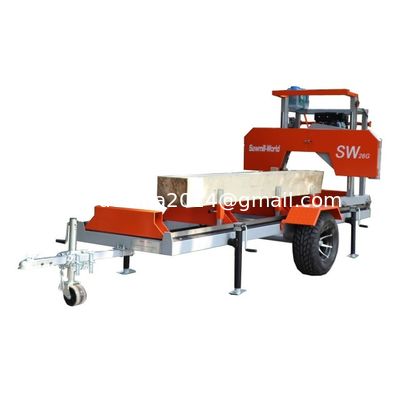 9 pk benzine motor draagbare horizontale bandzaagmachine Diesel mobiele bandzaagmachine