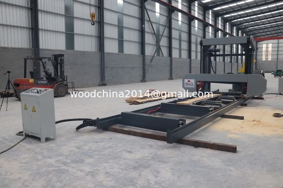36 inch tot 60 inch draagbare horizontale band zaagmachine met aanhangwagen houtzaagmachine