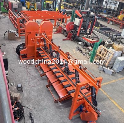 Saagmachine voor het snijden van hout met twee verticale banden