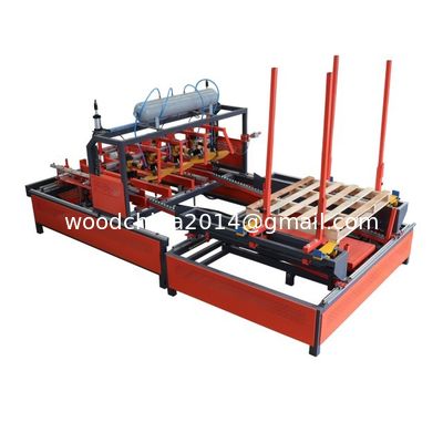 Halfautomatische horizontale houtstrenger palletmachine pallet nagelmachine