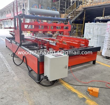 Halfautomatische horizontale houtstrenger palletmachine pallet nagelmachine