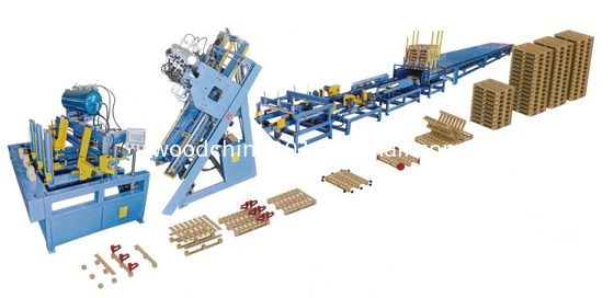 Euro Wood Block Palet Maker 4 Stringer met stacker Palet Nailer Assembly System