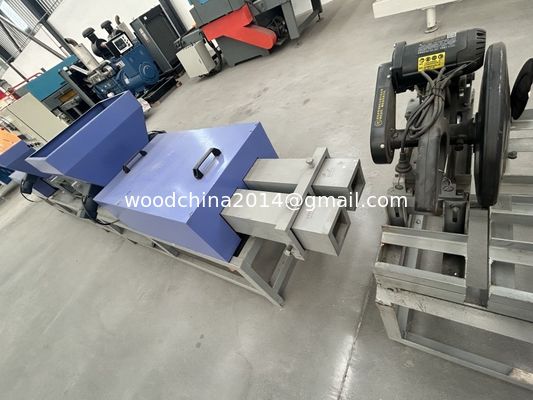 Nieuwe automatische 2-kop houtspeldzaag stofblokmachine Houtpalletmachine