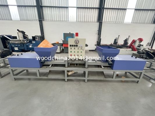 Nieuwe automatische 2-kop houtspeldzaag stofblokmachine Houtpalletmachine