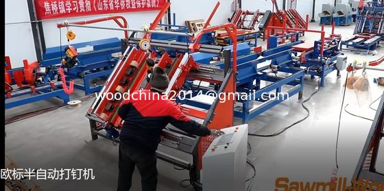 400 pallets/Day Pallet Assembling Machine Euro Sawdust Blocks Pallet Nailing Machine