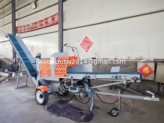 Landbouwhoutwerkhoutsplitser met 15 pk benzinemotor en 4800 tpm zaagmotor
