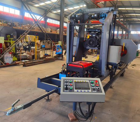 Hydraulische draagbare houtzagerijmachine voor het zagen van hardhoutblokken met het laden van logboeken