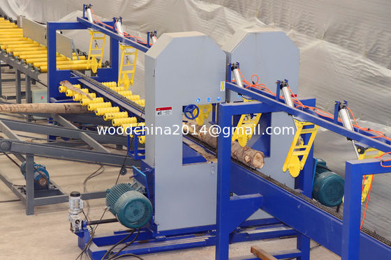 Automatische Verticale Twin Blade Saw Bandsaw Mill Machine Voor Houtbewerkingsmachines Zaagmolen